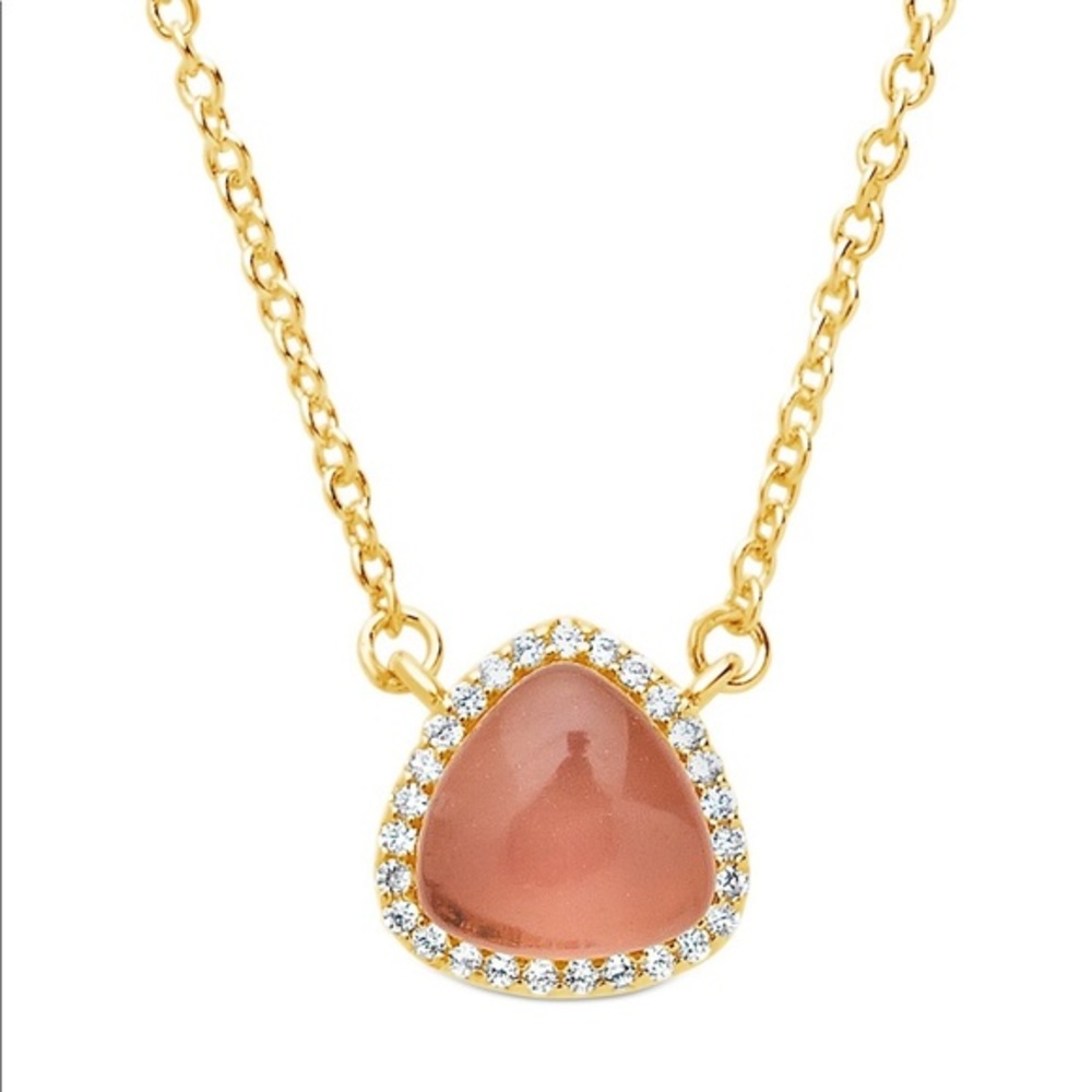 Sterling Forever 14K Gold Halo Pendant Necklace